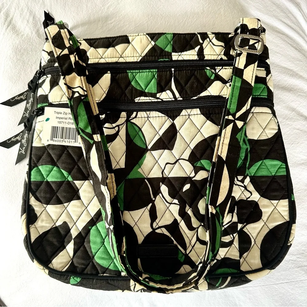 Vera Bradley “Imperial Rose” Triple Zip Hipster Crossbody - NWT